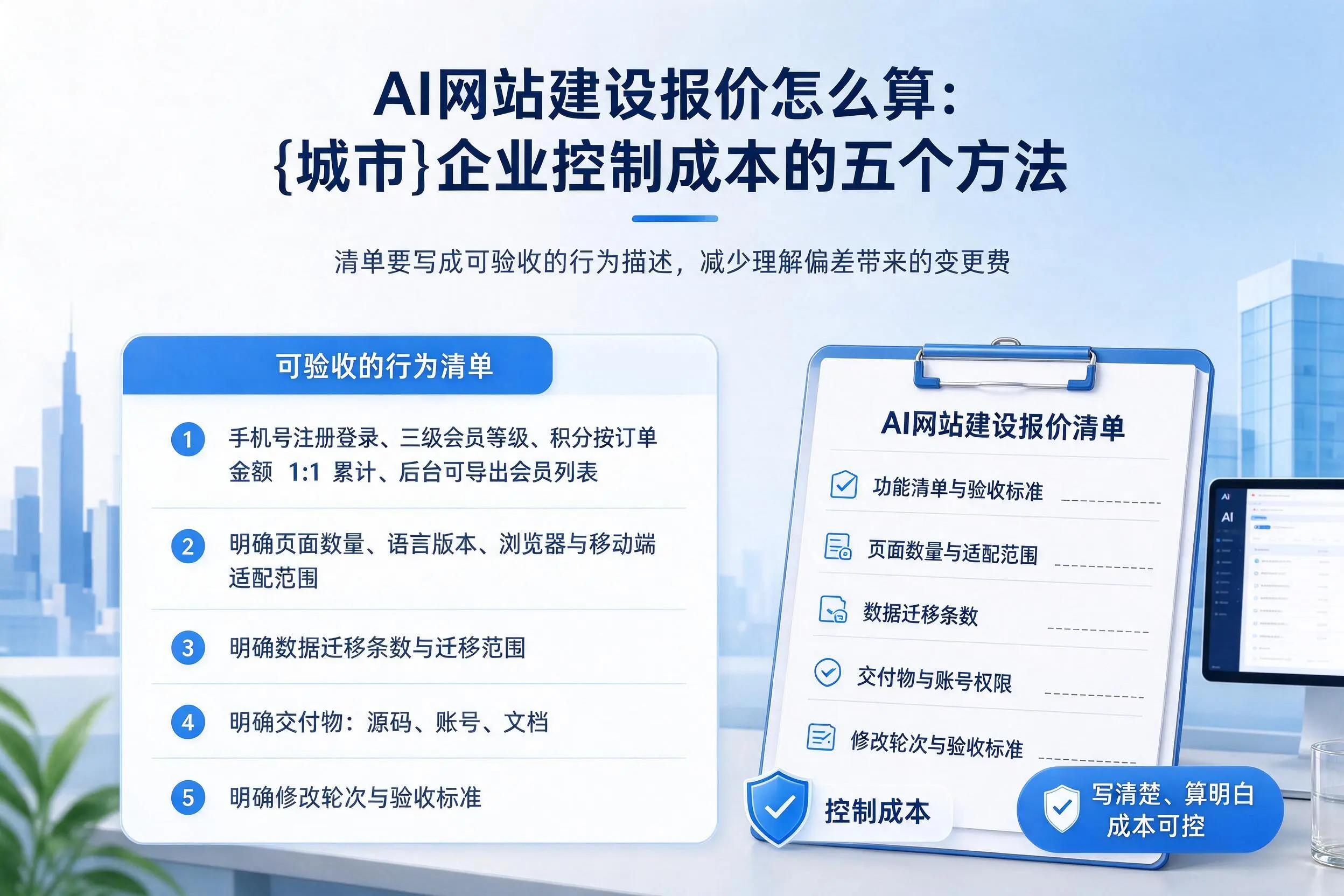 AI网站建设报价怎么算:南昌企业控制成本的五个方法